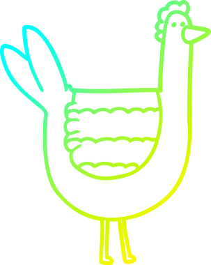 Bir insan tarafından çizilen tavuk çizgi filminin soğuk gradyanı.