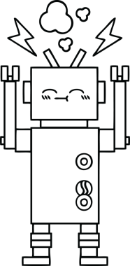 Bir insan tarafından çizilmiş robot çizimi