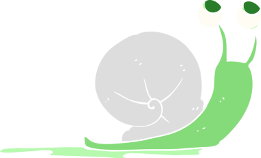 Bir insan tarafından çizilmiş salyangozun düz renk çizimi