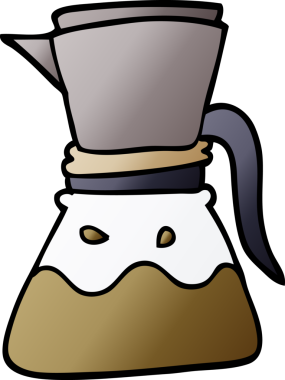 Bir insan tarafından çizilmiş karalama filtresi kahve makinesi.