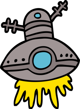 Bir insan tarafından çizilmiş uzaylı uzay gemisini karala