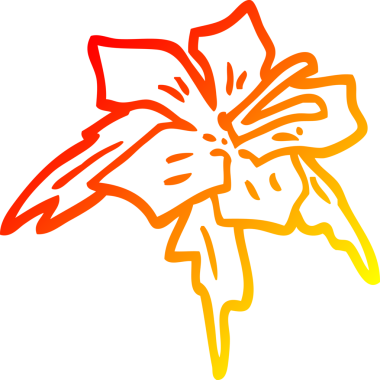 Bir insan tarafından çizilen nilüfer çiçeğinin sıcak çizgi çizimi