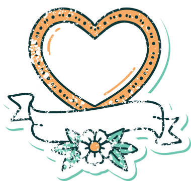 Bir insan tarafından çizilmiş kalp ve bayrağın sembolik depresif dövme şekli