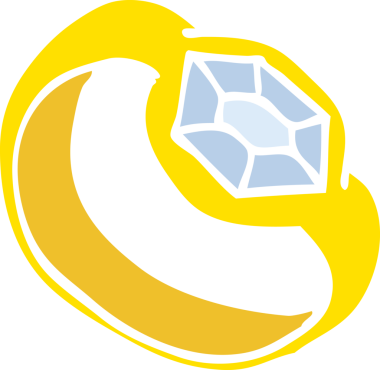 Bir insan tarafından çizilmiş düz renk karikatür elmas yüzük