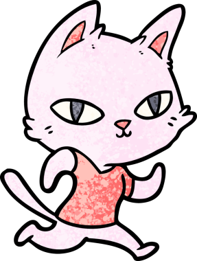 Bir insan tarafından çizilmiş çizgi film kedisi.