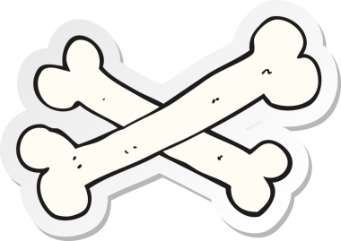 Bir insan tarafından çizilmiş karikatür kemiklerinin çıkartması.