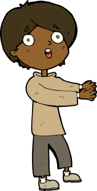 Bir insan tarafından çizilmiş, şok olmuş bir çocuk.