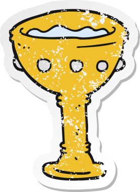 Bir insan tarafından çizilmiş bir karikatür bardağının gerilmiş yapıştırması.