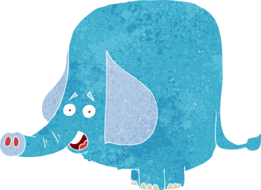 Bir insan tarafından çizilmiş komik bir fil.