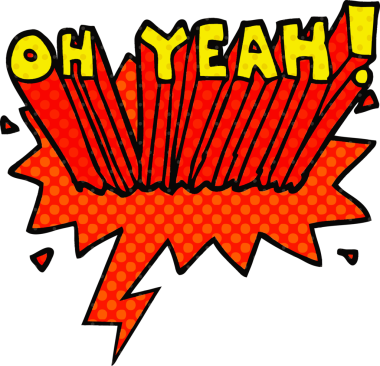 Çizgi film metni. Evet! Bir insan tarafından çizilmiş çizgi roman tarzında konuşma baloncuğu ile