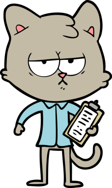 Sıkılmış çizgi film kedisi bir insan tarafından çiziliyor.