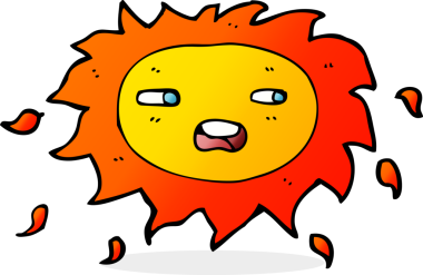 bir insan tarafından çizilmiş hüzünlü bir güneş