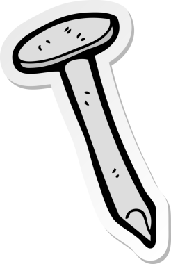 Bir insan tarafından çizilmiş karikatür çivisi.