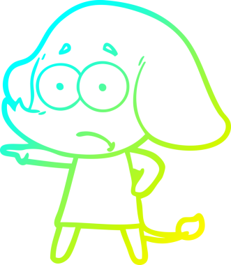 Bir insan tarafından çizilmiş, kararsız bir fil kızın çizdiği soğuk çizgi.