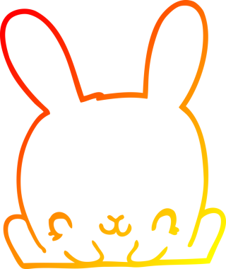 Bir insan tarafından çizilmiş çizgi film tavşanı çizimi