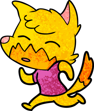 Bir insan tarafından çizilmiş tilki çizgi film karakteri