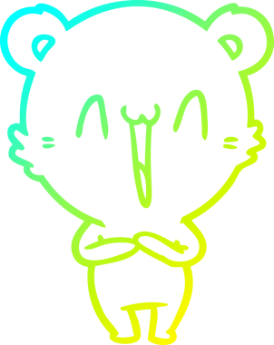 Bir insan tarafından çizilen mutlu ayı karikatürünün soğuk gradyanı.