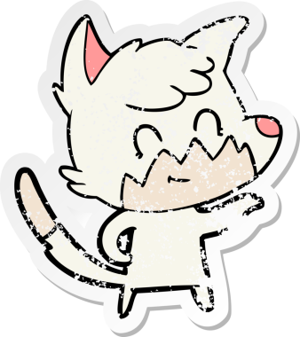 Bir insan tarafından çizilmiş karikatür dostu tilkinin sıkıntılı çıkartması.