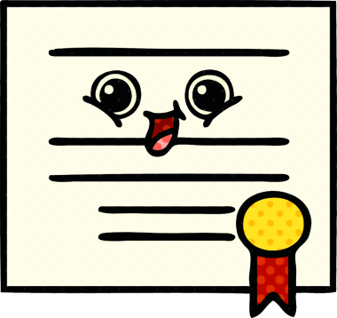 Bir insan tarafından çizilmiş mezuniyet diplomasının çizgi romanı.