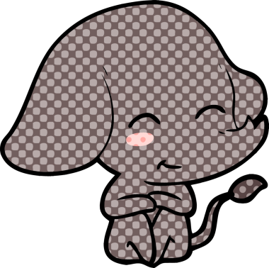 Bir insan tarafından çizilmiş şirin bir fil.