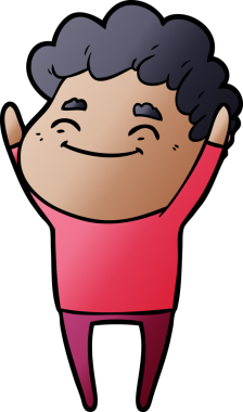 Bir insan tarafından çizilmiş çizgi film dostu bir adam.