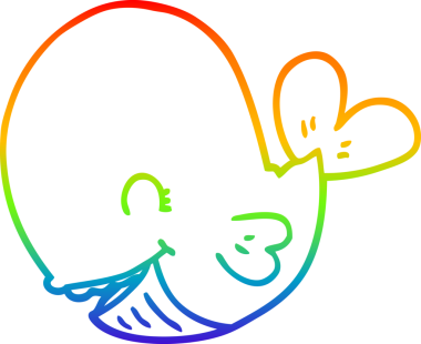 gökkuşağı gradyan çizgisi bir insan tarafından çizilmiş bir karikatür balinası