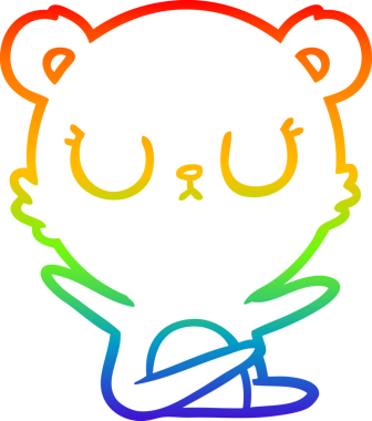 Bir insan tarafından çizilmiş barışçıl bir ayının gökkuşağı gradyanı çizimi