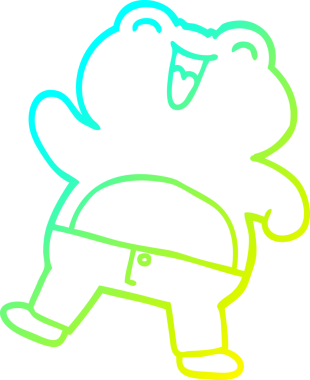 Bir insan tarafından çizilmiş bir kurbağanın soğuk çizgi çizimi.