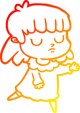 Bir insan tarafından çizilmiş bir çizgi film karakterinin sıcak çizgi çizimi