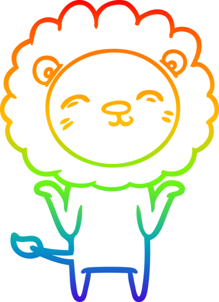 gökkuşağı gradyan çizgi çizimi bir insan tarafından çizilmiş bir aslan