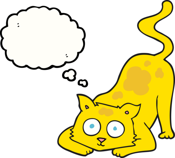 Bir insan tarafından çizilmiş serbest çizim baloncuk çizgi film kedisi.