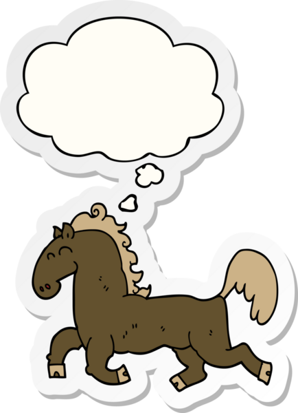 Düşünce baloncuklu çizgi film aygırı insan tarafından çizilmiş bir çıkartma.