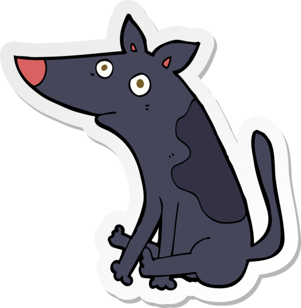 Bir insan tarafından çizilmiş bir köpeğin çıkartması.