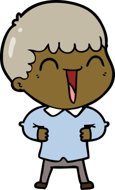 Bir insan tarafından çizilmiş mutlu bir adam.