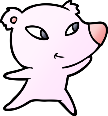 Bir insan tarafından çizilmiş sevimli çizgi film ayısı.