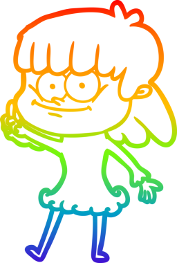 Bir insan tarafından çizilmiş gülümseyen bir karikatür çizimi.