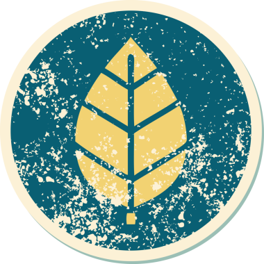 Bir insan tarafından çizilmiş yaprağın sembolik dövmeli görüntüsü