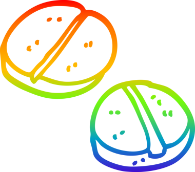 gökkuşağı gradyan çizgi çizimi bir insan tarafından çizilmiş tabletler