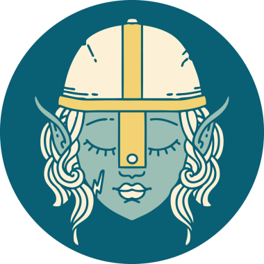 Retro Dövme Biçimi bir insan tarafından çizilmiş elf karakteri