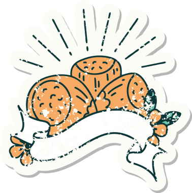 Bir insan tarafından çizilmiş eski bir dövme stili fındık yapıştırması.