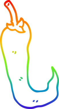 gökkuşağı gradyan çizgi çizimi bir insan tarafından çizilmiş kırmızı biber