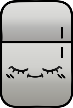 Bir insan tarafından çizilmiş bir buzdolabının gölgelenmiş karikatürü.