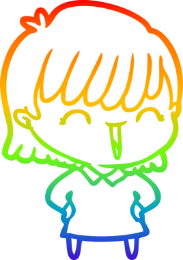 gökkuşağı gradyan çizimi bir insan tarafından çizilmiş bir karikatür kadın