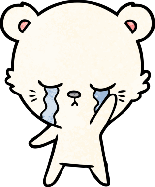 Ağlayan kutup ayısı bir insan tarafından çizilmiş.