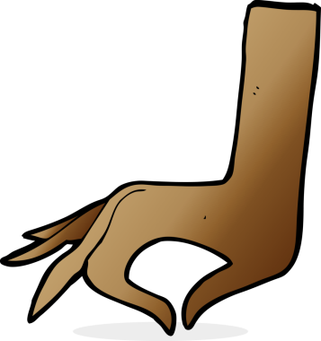 Bir insan tarafından çizilmiş çizgi el sembolü.