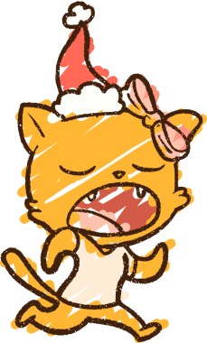 Bir insan tarafından çizilen Noel Kedisi Tebeşiri