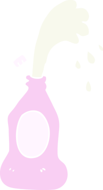 Bir insan tarafından çizilmiş losyon şişesinin düz renk çizimi