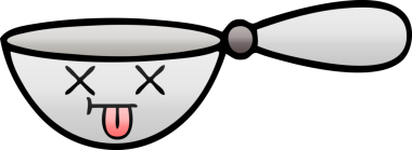 Bir insan tarafından çizilmiş bir kaşığın gölgelenmiş gölgesi.