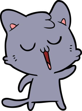 Bir insan tarafından çizilmiş çizgi film kedisi.