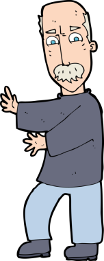 Bir insan tarafından çizilmiş kızgın yaşlı bir adam.